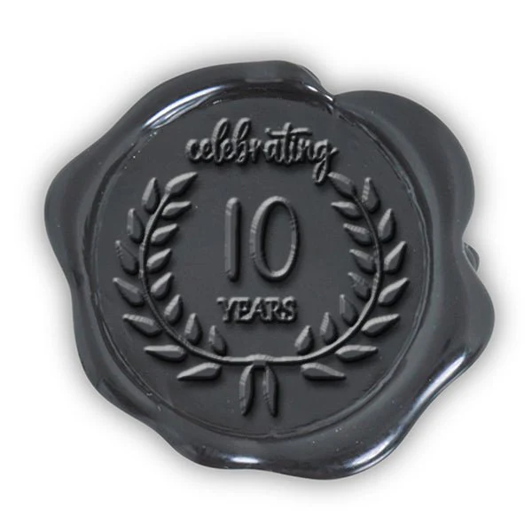 10th Anniversary Hand Pressed Adhesive Wax Seals #5020-10PNS - Image 2