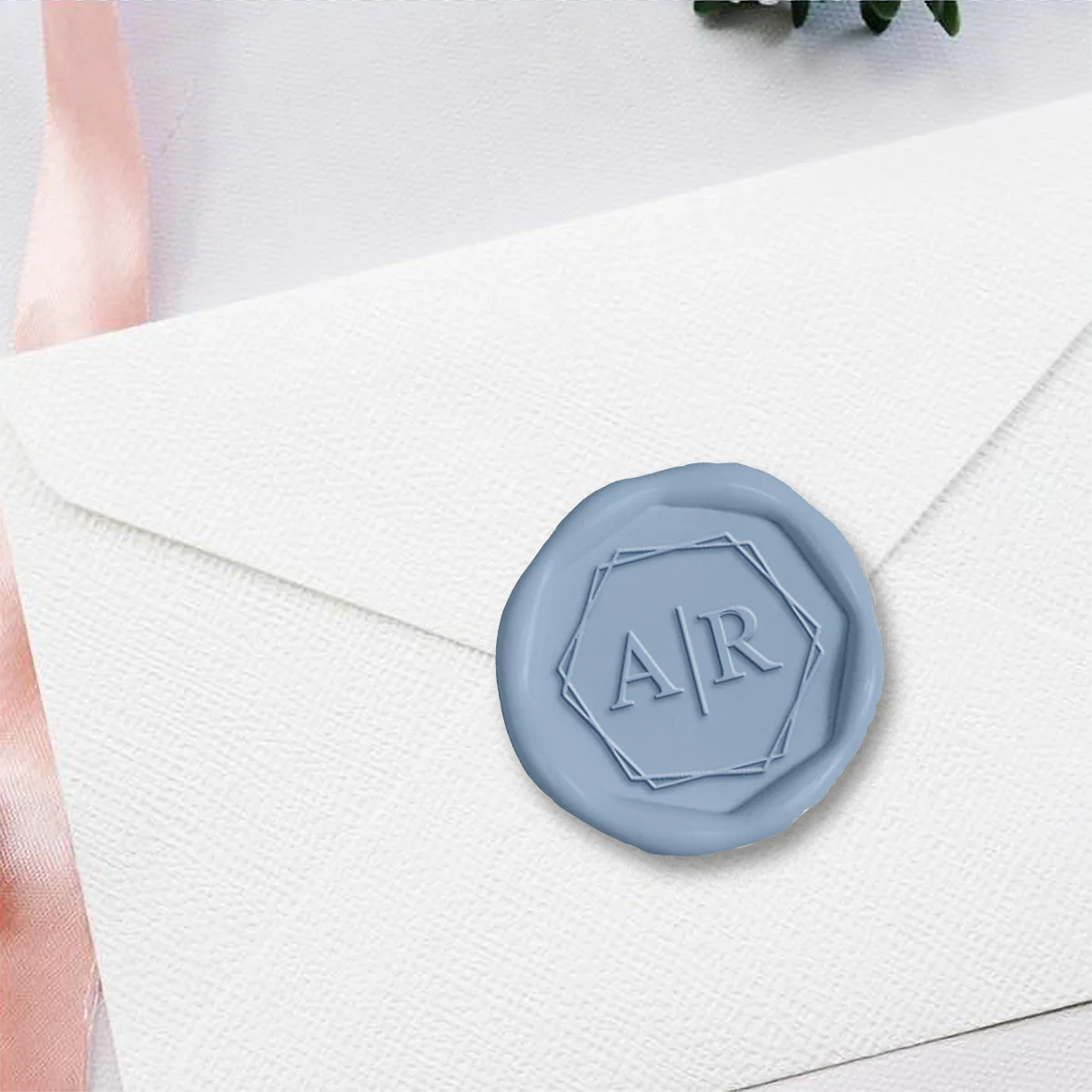 2 Letter Octagon Monogram Custom Wax Seal Stamp- with choice of Handle #2530 - Image 3