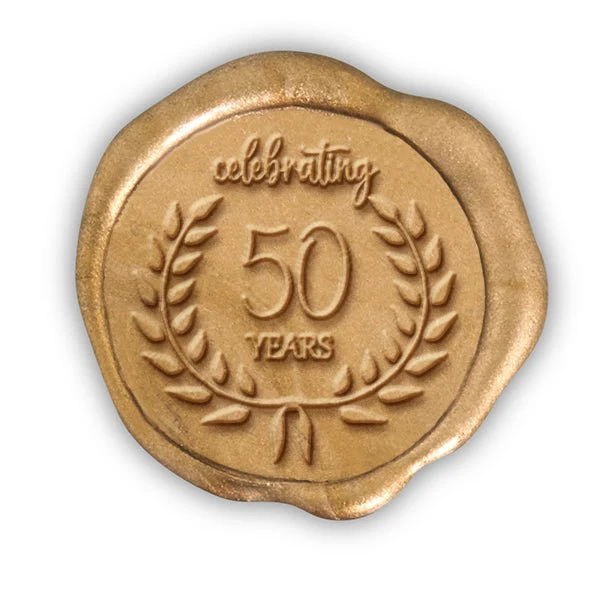 50th Anniversary Hand Pressed Adhesive Wax Seals #5020-50PNS - Image 2