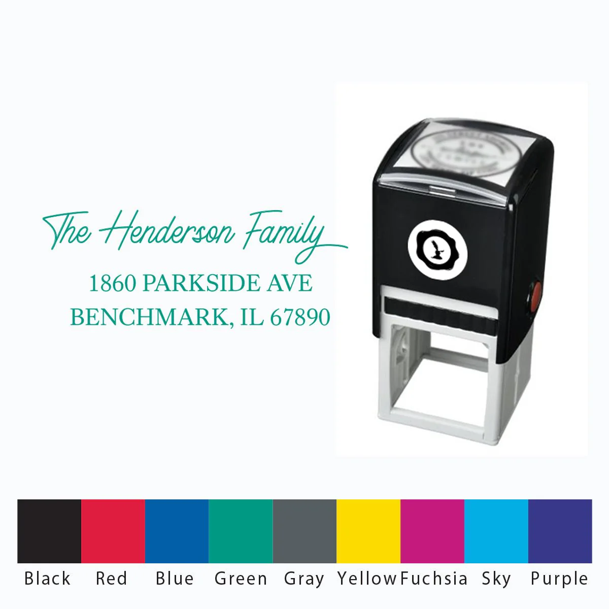 Address Self Inking Stamper with Black Ink cartridge 1" X 2.5" Rectangle #2080
