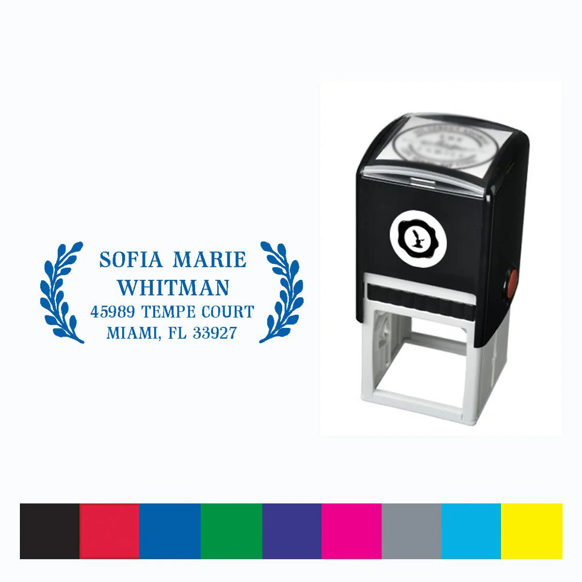 Address Self Inking Stamper with Black Ink cartridge 1" X 2.5" Rectangle #451
