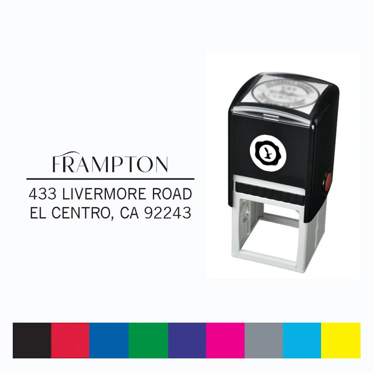 Address Self Inking Stamper with Black Ink cartridge 1" X 2.5" Rectangle #2092