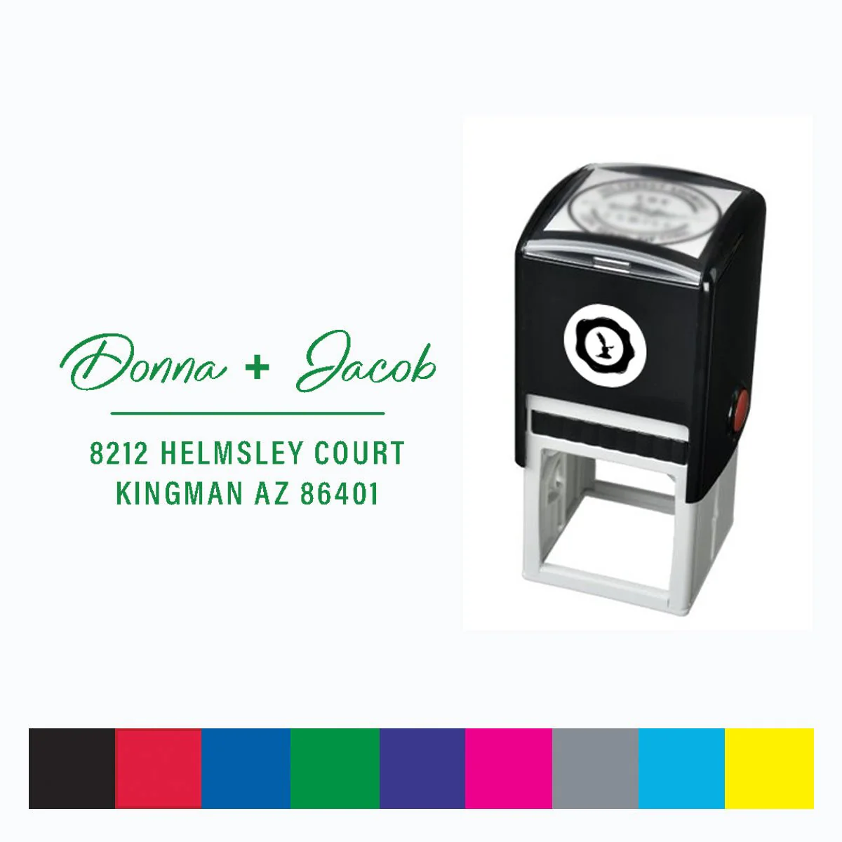 Address Self Inking Stamper with Black Ink cartridge 1" X 2.5" Rectangle #2100