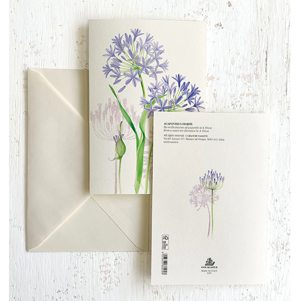 Agapanthus Italian Note Cards Boxed Sets 4x6" - by Tassotti Italy 8/8 - Image 2