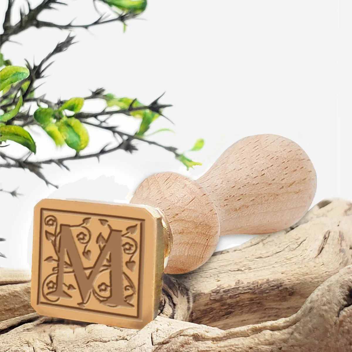 Annabel Square Initial Custom Wax Seal Stamp - 3/4" #8850