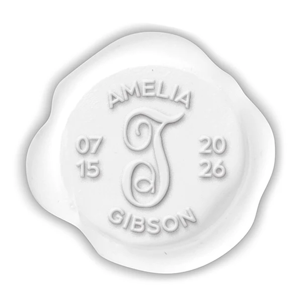Arboria Wedding Monogram Adhesive Wax Seals #2514 bundle with stamp - Image 2