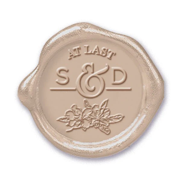 Fantasia At Last Wedding Monogram Custom Wax Seal Stamp #2504 - Image 2