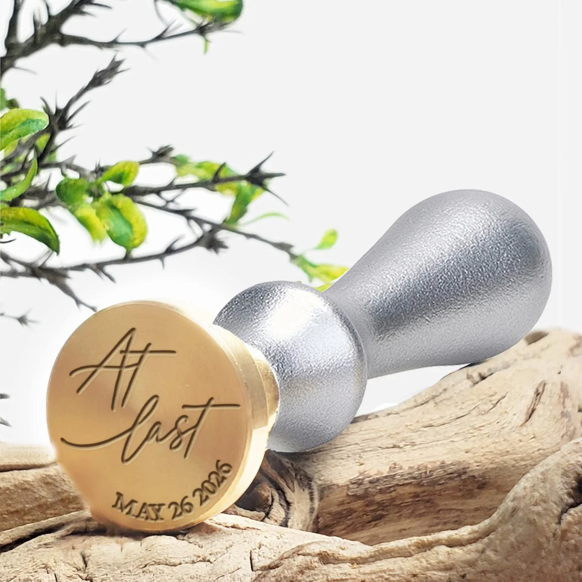 At Last Wedding Wax Seal Stamp with Custom Date #2586