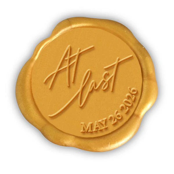 At Last Wedding Wax Seal Stamp with Custom Date #2586 - Image 2