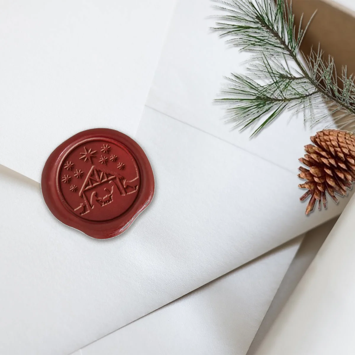 Nativity Christmas Wax Seal Stickers 8PK - Hand Pressed 1 1/4" - Image 13