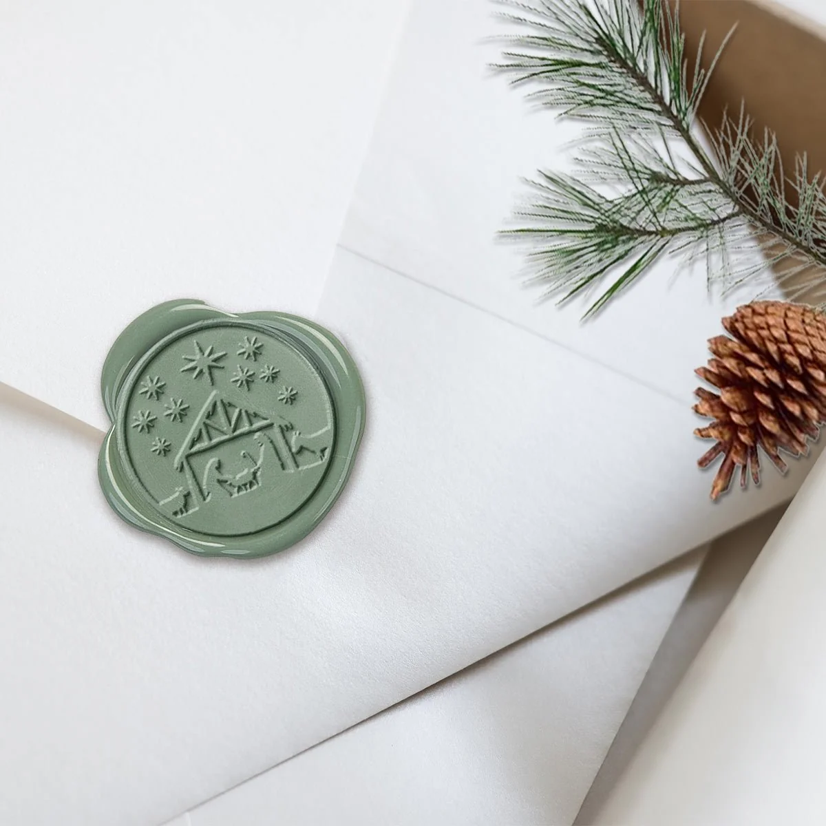 Nativity Christmas Wax Seal Stickers 8PK - Hand Pressed 1 1/4" - Image 14