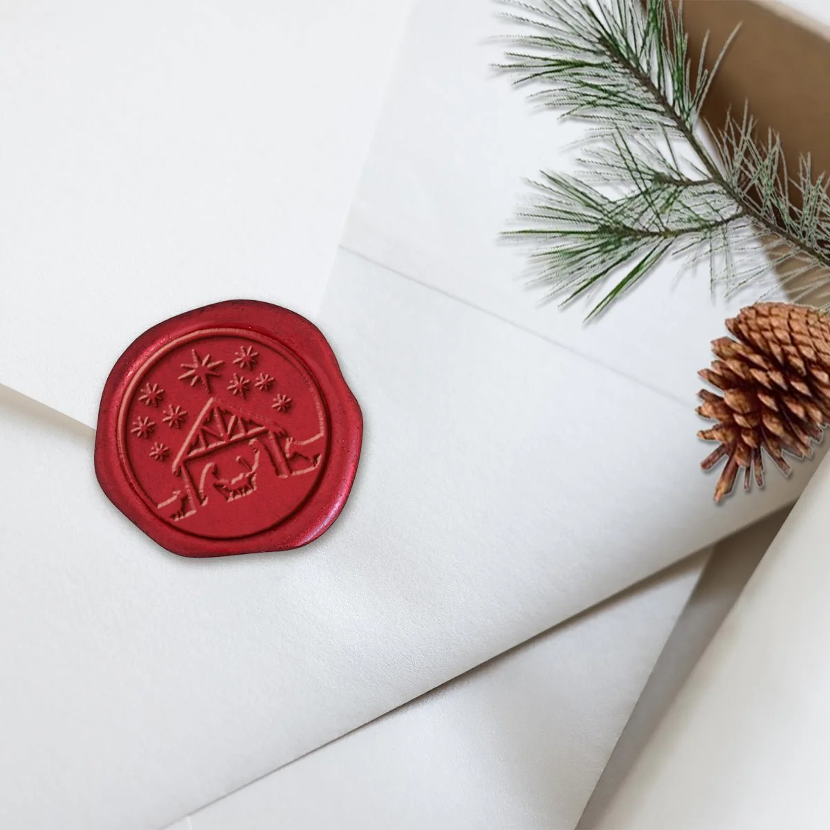 Nativity Christmas Wax Seal Stickers 8PK - Hand Pressed 1 1/4" - Image 17