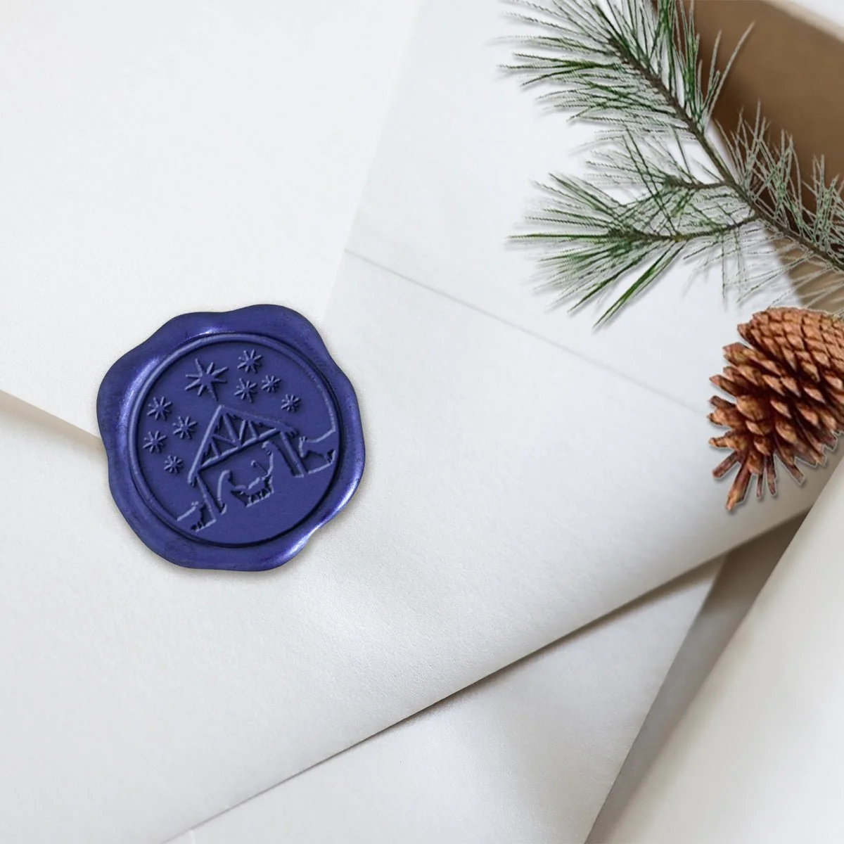 Nativity Christmas Wax Seal Stickers 8PK - Hand Pressed 1 1/4" - Image 18