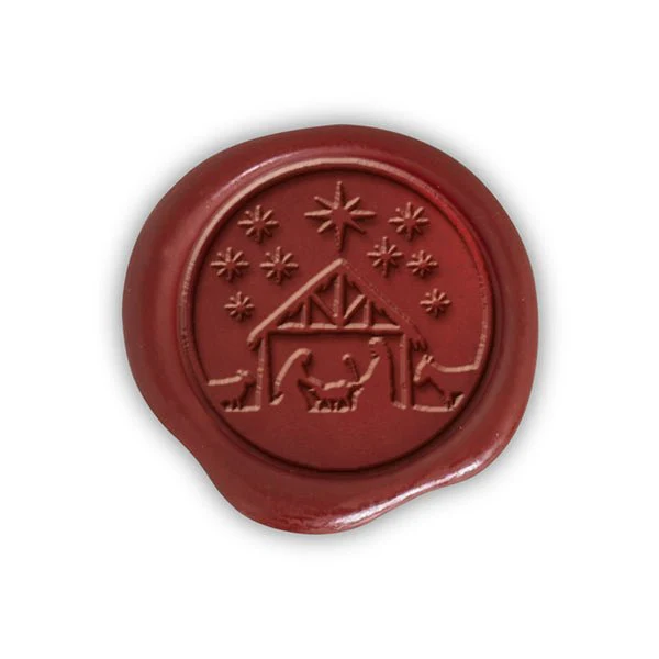 Nativity Christmas Wax Seal Stickers 8PK - Hand Pressed 1 1/4" - Image 2