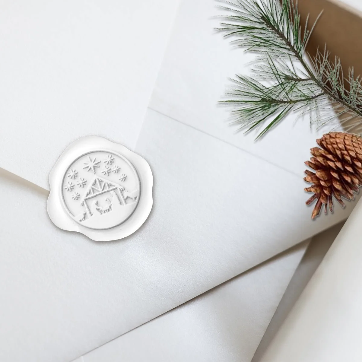 Nativity Christmas Wax Seal Stickers 8PK - Hand Pressed 1 1/4" - Image 21