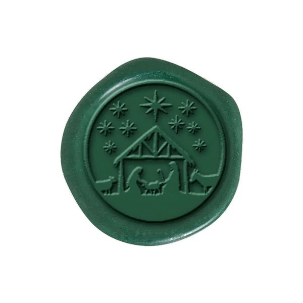 Nativity Christmas Wax Seal Stickers 8PK - Hand Pressed 1 1/4" - Image 3