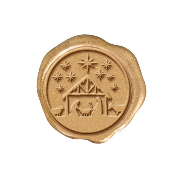 Nativity Christmas Wax Seal Stickers 8PK - Hand Pressed 1 1/4" - Image 4