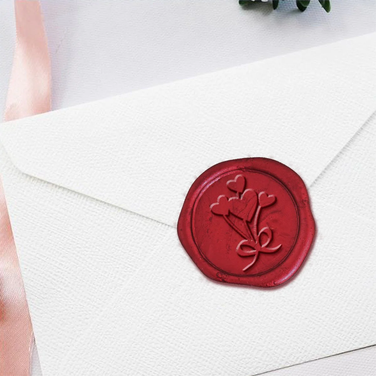 Balloon Hearts Hand Pressed Adhesive Wax Seals #D697PNS