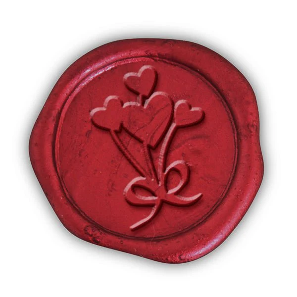 Balloon Hearts Hand Pressed Adhesive Wax Seals #D697PNS - Image 2