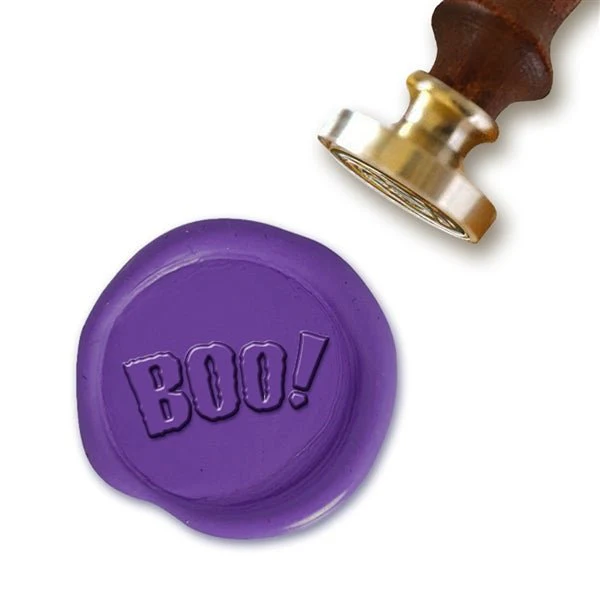 Halloween BOO Wax Seal Stamp with Rosewood Wood Handle #8673 - Image 2