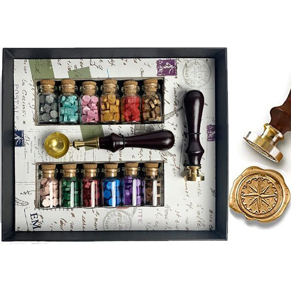 Bead Sealing Wax Starter Kit with Wax Seal Stamp, 12 colors Sealing Wax and Melting Spoon - Image 11