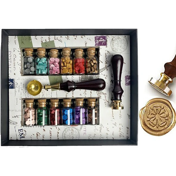 Bead Sealing Wax Starter Kit with Wax Seal Stamp, 12 colors Sealing Wax and Melting Spoon - Image 13