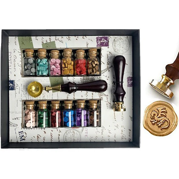 Bead Sealing Wax Starter Kit with Wax Seal Stamp, 12 colors Sealing Wax and Melting Spoon - Image 15