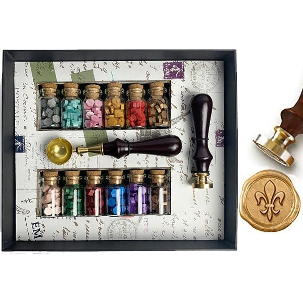 Bead Sealing Wax Starter Kit with Wax Seal Stamp, 12 colors Sealing Wax and Melting Spoon - Image 7