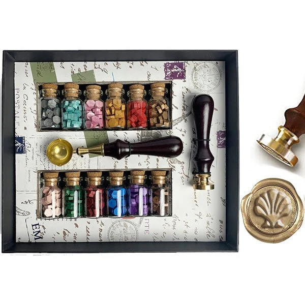 Bead Sealing Wax Starter Kit with Wax Seal Stamp, 12 colors Sealing Wax and Melting Spoon - Image 8
