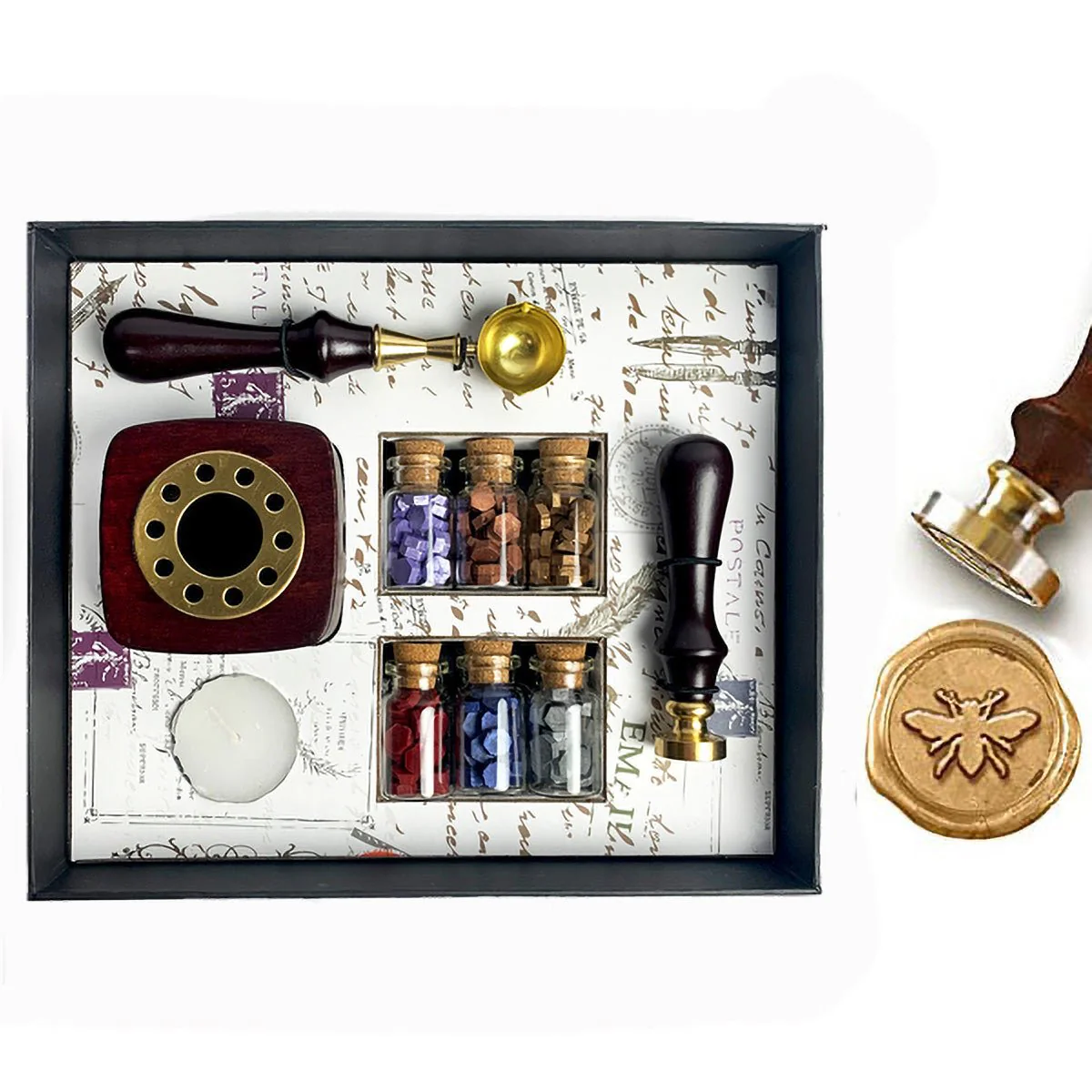 Bead Sealing Wax Kit with 6 colors Sealing Wax Beads, Melting Pot, Candle and Spoon - Image 8