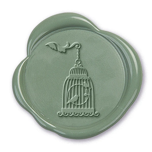 Bird Cage Wax Seal Stamp #5758- USA Handcrafted - Image 2