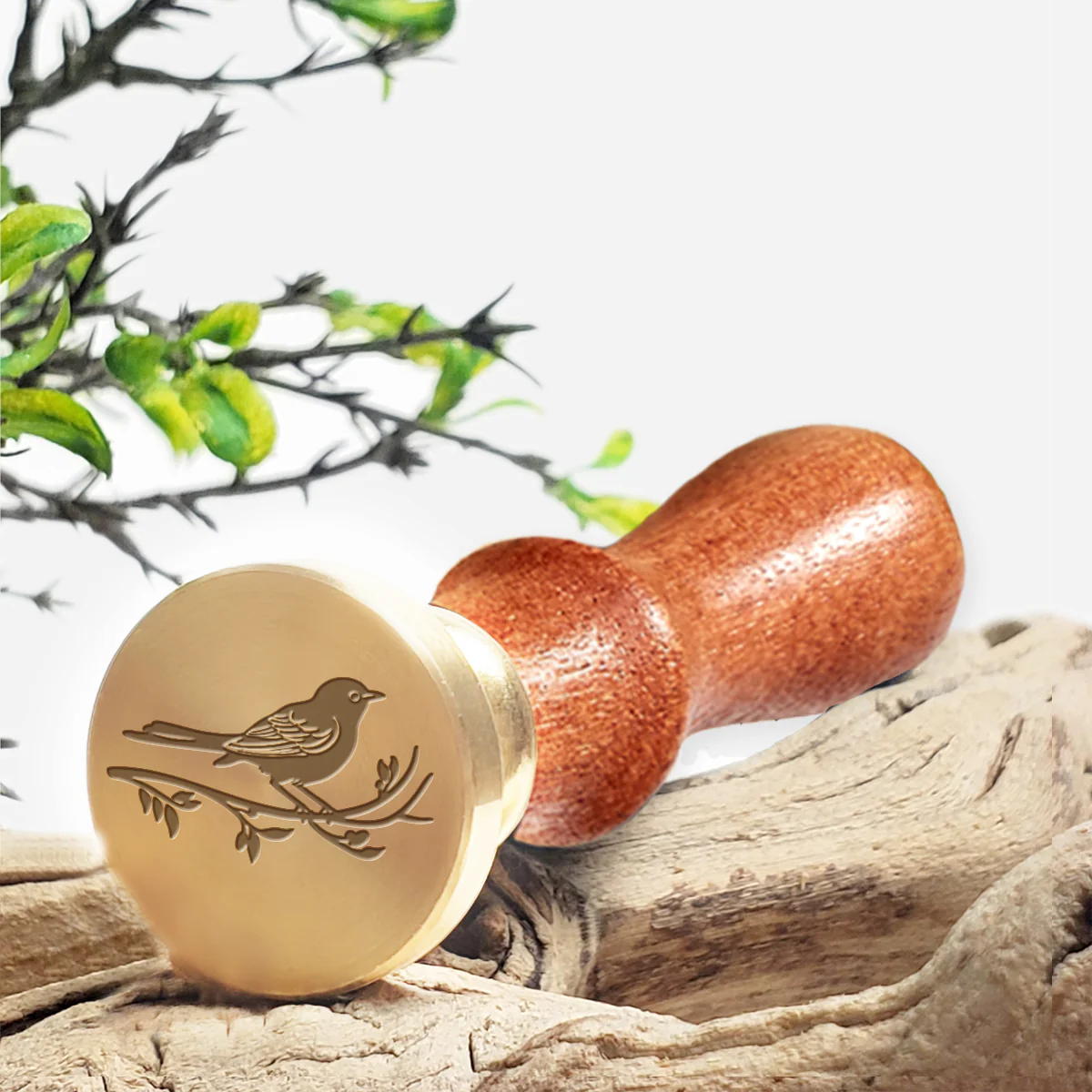 Bird on branch Wax Seal Stamp #4208-USA Handcrafted