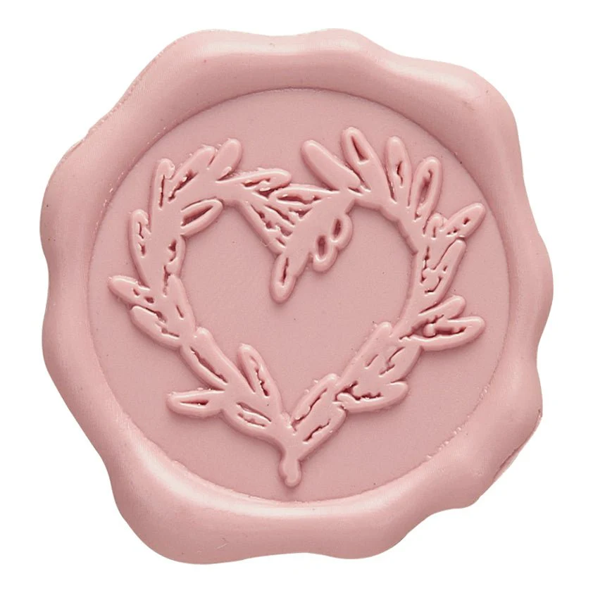 Branch Heart Hand Pressed Wedding Motif Adhesive Wax Seals #5155 - Image 2