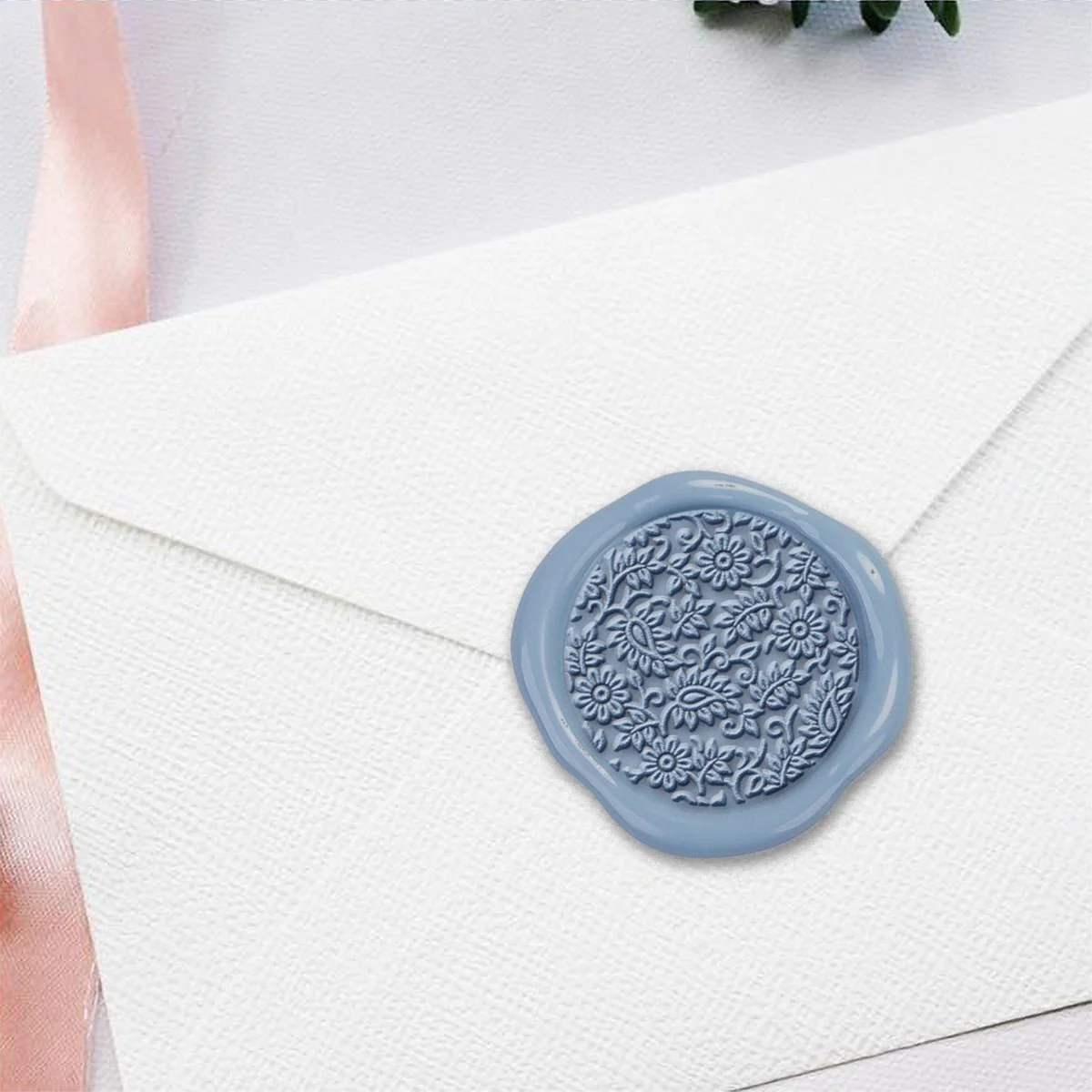 Blossoms Hand Pressed Wedding Motif Adhesive Wax Seals #8018