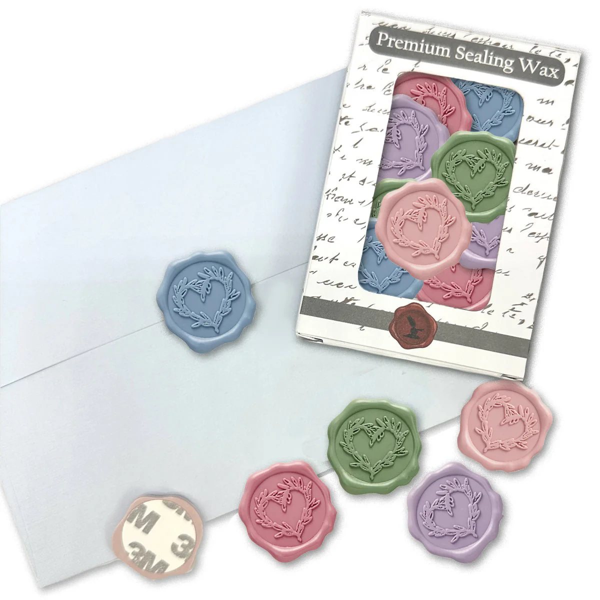 Branch Heart Wedding Adhesive Wax Seal Quick-Ship Stickers 25PK-7 Colors - Image 18