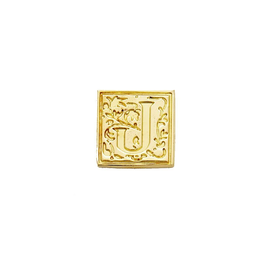Brass Filigree Initial Wax Seal Stamp Gift Set Kit with Gold Sealing Wax - Image 12