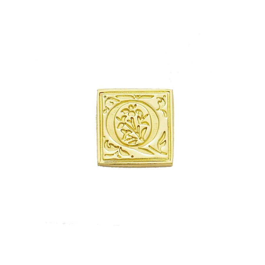 Brass Filigree Initial Wax Seal Stamp Gift Set Kit with Gold Sealing Wax - Image 19