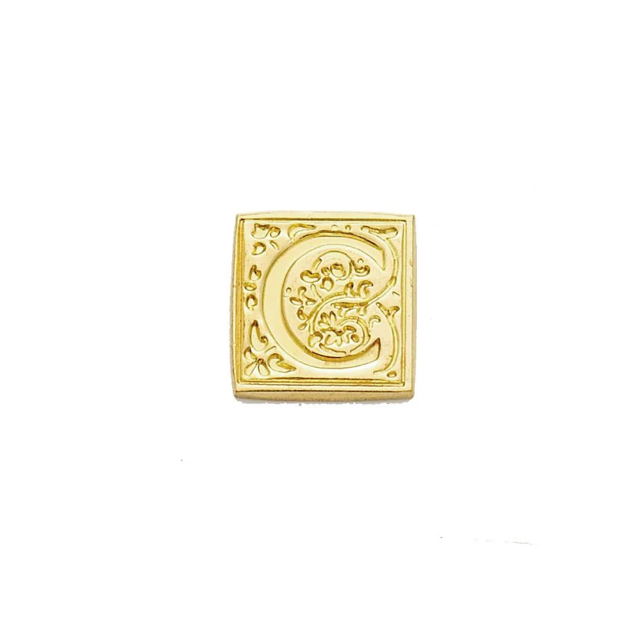 Brass Filigree Initial Wax Seal Stamp Gift Set Kit with Gold Sealing Wax - Image 5
