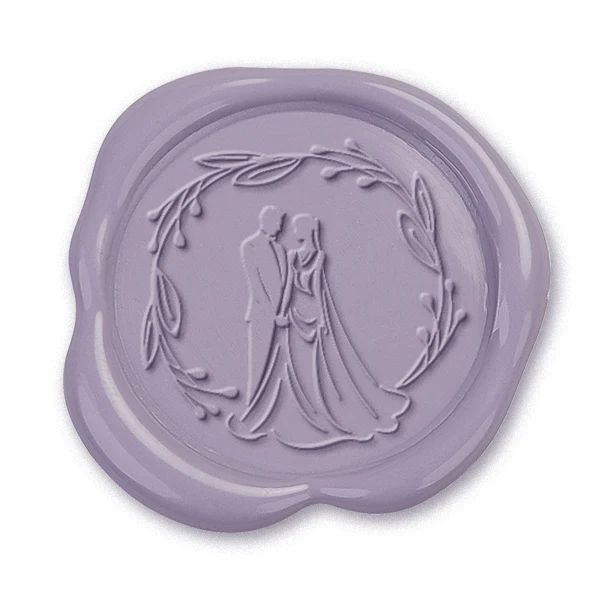 Bride & Groom Wax Seal Stamp #6410- USA Handcrafted - Image 2