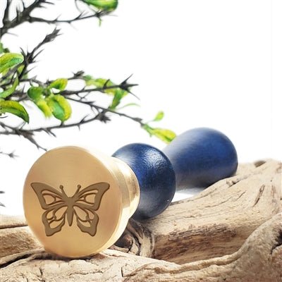 Butterfly 3 Wax Seal Stamp with Blue Handle - 3703CD-1"