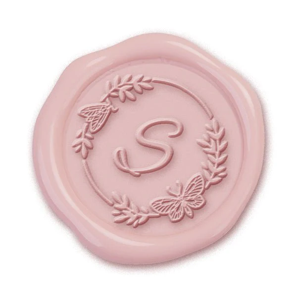 Butterfly Border Single Initial Adhesive Wax Seals #1720 Bundle with Stamp - Image 2