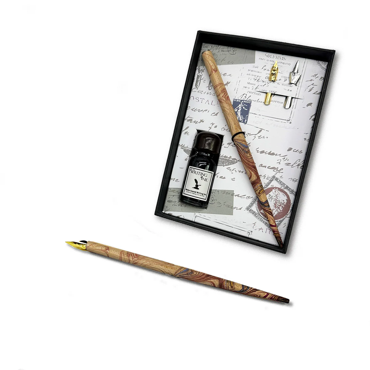 Calligraphy Dip Pen & Ink Starter Gift Set with Wood Pen, Ink and extra Nibs - Image 3
