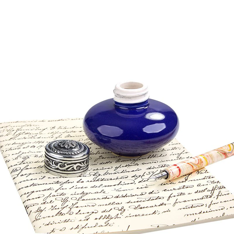 Ceramic Inkwells with Silver Metal Screwtop - Image 2
