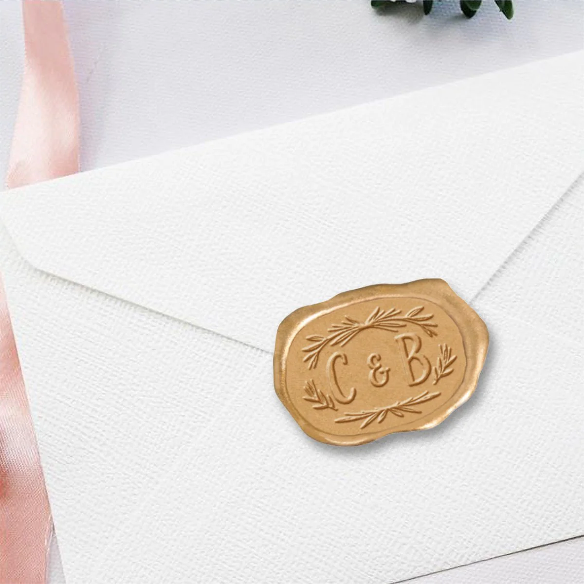 Chiara Wedding Monogram Custom Wax Seal Stamp with Choice of Handle #2590 - Image 3