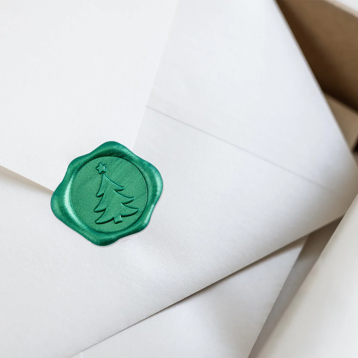Christmas Adhesive Wax Seals 25Pk Quick-Ship Stickers - 1" -Assorted: Green Tree, Crimson Reindeer & Silver Snowflake - Image 5