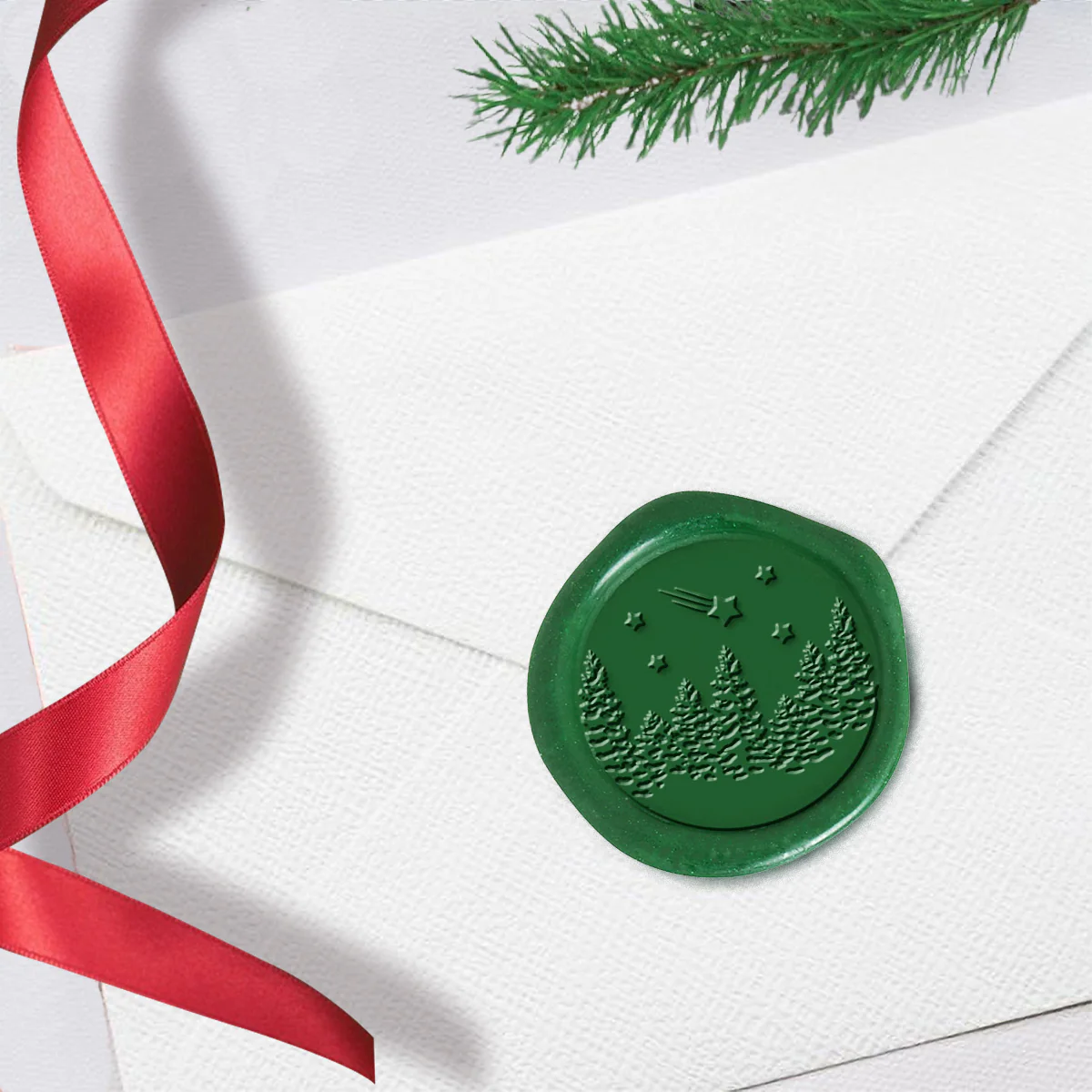Winter Wonderland Adhesive Wax Seal 25PK Quick-Ship Stickers-Forest Green - Image 3