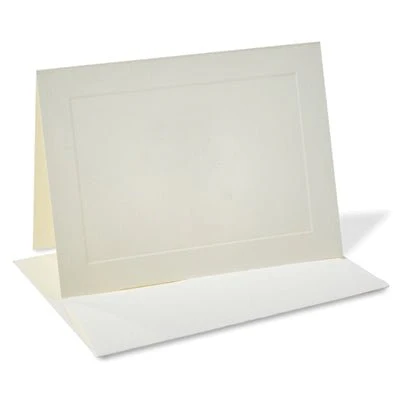 Classic Linen Fold-Over Note Card Set with Envelopes- White or Ivory - Image 3