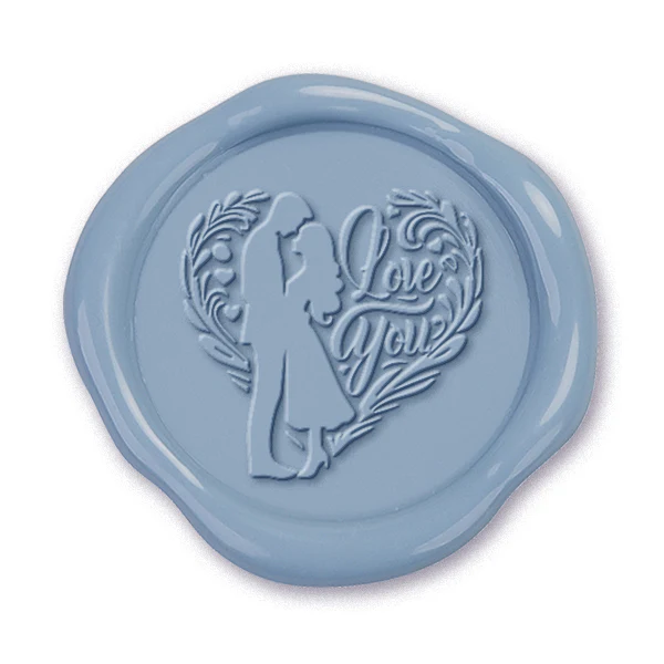Couple with a Heart Wax Seal Stamp #1383-USA Handcrafted - Image 2