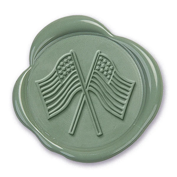 Crossed Flags Wax Seal Stamp #R1031- USA Handcrafted - Image 2