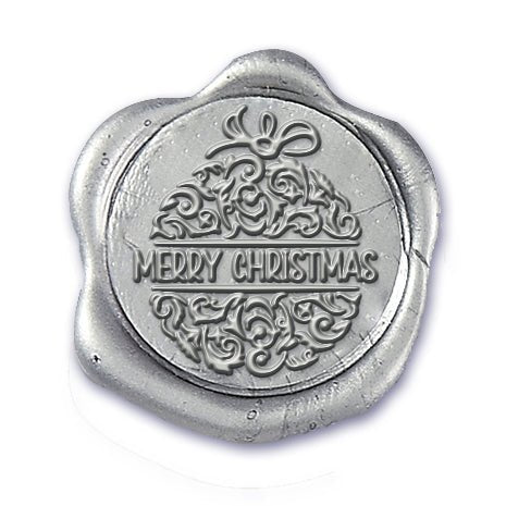 Customizable Greeting Christmas Ornament Wax Seal Stamp with Green Wood Handle # 6511CD - Image 2
